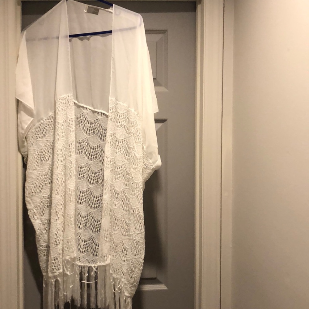White swimsuit cover up! Never worn! It’s OS size